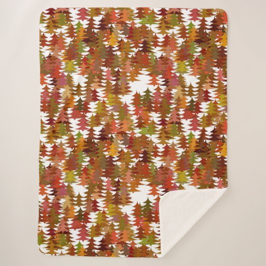 Pine Trees Sherpa Deken (Voorkant)