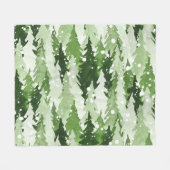 Pine Trees Snow: Waterverf Kerstmis. Fleece Deken (Voorkant (Horizontaal))
