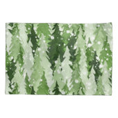 Pine Trees Snow: Waterverf Kerstmis. Kussensloop (Achterkant)