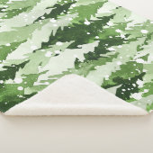 Pine Trees Snow: Waterverf Kerstmis. Sherpa Deken (3/4)