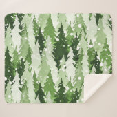 Pine Trees Snow: Waterverf Kerstmis. Sherpa Deken (Voorkant (horizontaal))