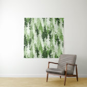 Pine Trees Snow: Waterverf Kerstmis. Wandkleed (In situ)