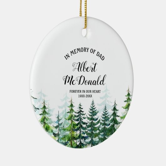 Pine Trees ter nagedachtenis van pap kerstversieri Keramisch Ornament (Rechts)