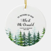Pine Trees ter nagedachtenis van pap kerstversieri Keramisch Ornament (Voorkant)