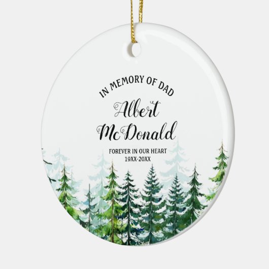 Pine Trees ter nagedachtenis van pap kerstversieri Keramisch Ornament (Links)