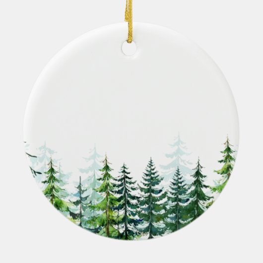 Pine Trees ter nagedachtenis van pap kerstversieri Keramisch Ornament (Achterkant)