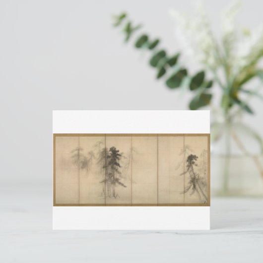 Pine Trees van Hasegawa Tohaku 16e eeuw Briefkaart (Staand voorkant)