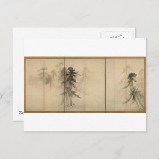 Pine Trees van Hasegawa Tohaku 16e eeuw Briefkaart (Voorkant / Achterkant)