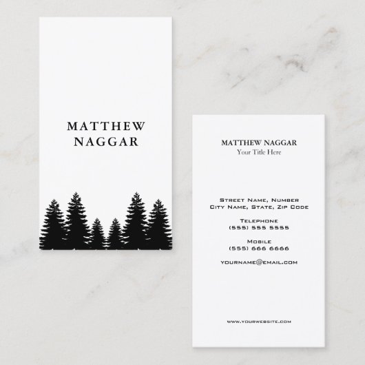 Pine Trees Visitekaartje (Voorkant / Achterkant)