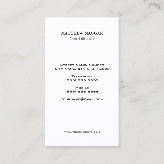 Pine Trees Visitekaartje (Achterkant)