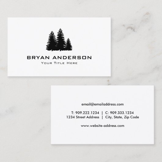 Pine Trees Visitekaartje (Voorkant / Achterkant)
