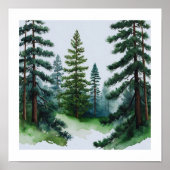 Pine Trees Wall Art Poster (Voorkant)