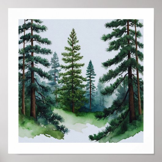 Pine Trees Wall Art Poster (Voorkant)