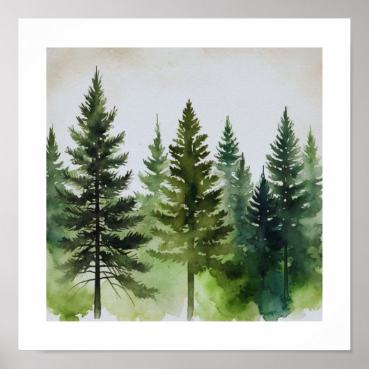 Pine Trees Wall Art Poster (Voorkant)