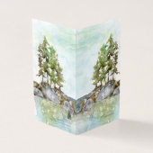 Pine Trees water & Rocks waterverf van BWCAW, MN Kaart (Buitenkant)