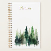Pine Trees Watercolor Annual Planner  (Voorkant)