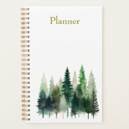 Pine Trees Watercolor Annual Planner 