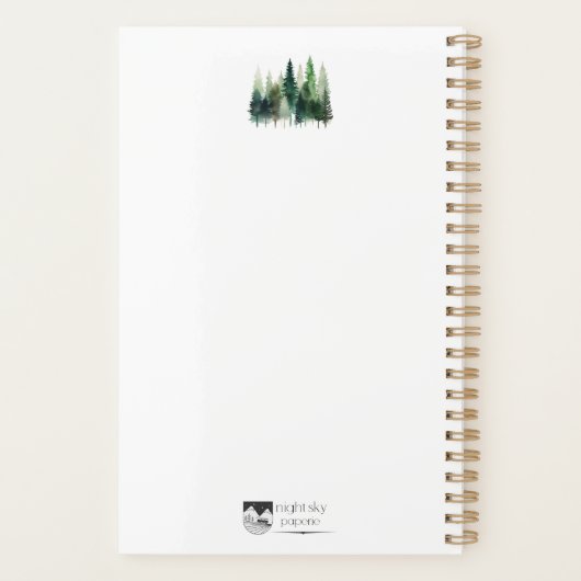 Pine Trees Watercolor Annual Planner  (Achterkant)