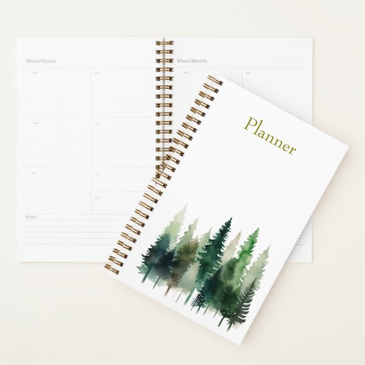 Pine Trees Watercolor Annual Planner  (Display)