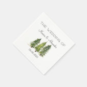 Pine Trees Waterverf Bos Trouwfeest Servet (Hoek)