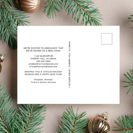 Pine Trees Waterverf New Home Vakantie Verhuizen Aankondigingskaart