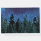 Pine Trees Waterverf Rustieke Evergreen Bruiloft Gastenboek (Achterkant)