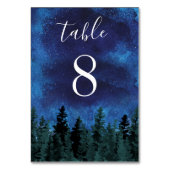 Pine Trees Waterverf Rustieke Evergreen Bruiloft Kaart (Voorkant)