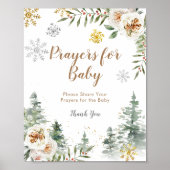 Pine Trees Winter Floral Prayers voor de Baby Poster (Voorkant)
