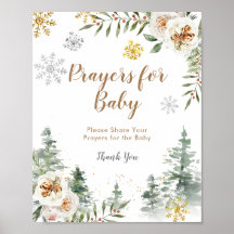 Pine Trees Winter Floral Prayers voor de Baby