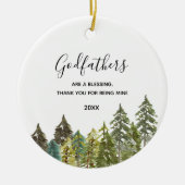 Pine Trees Winter Forest Godfathers Keramisch Ornament (Voorkant)