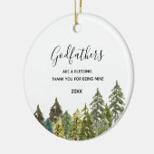 Pine Trees Winter Forest Godfathers Keramisch Ornament (Links)