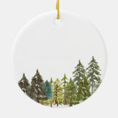 Pine Trees Winter Forest Godfathers Keramisch Ornament (Achterkant)