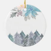 Pine Trees Winter Godmothers Blue Keramisch Ornament (Achterkant)