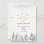 Pine Trees Winter Huwelijksuitnodiging Kaart (Voorkant)