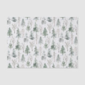 Pine Trees Winter Sneeuw Kerstmis Tissuepapier (Voorkant)