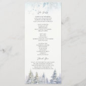 Pine Trees Winter Wedding Programma Programmakaart (Achterkant)