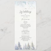 Pine Trees Winter Wedding Programma Programmakaart (Voorkant)