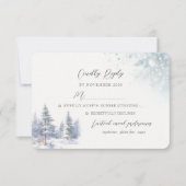 Pine Trees Winter Wedding RSVP Card Kaartje (Voorkant)