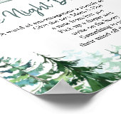 Pine Trees Woodland Late Night Diapers Sign Poster (Hoek)