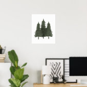 Pine Trees Woodland Nursery Decor Poster (Thuiskantoor)
