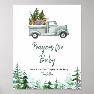 Pine Trees Woodland Prayers voor Baby Poster