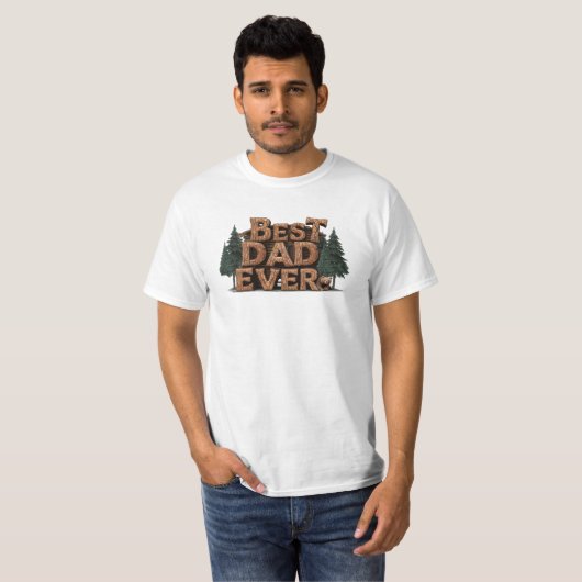 *~* Pine Vaderdag Rustic AP86 BESTE PAPA OOIT T-shirt (Voorkant volledig)