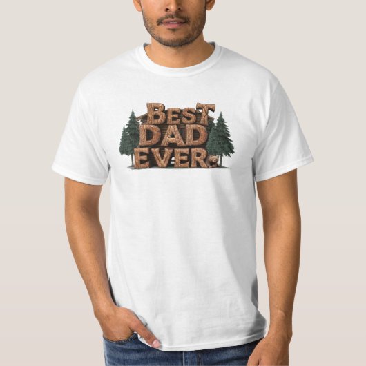 *~* Pine Vaderdag Rustic AP86 BESTE PAPA OOIT T-shirt (Voorkant)