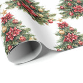 Pine Vintage Christmas Tree Gift Cadeaupapier (Rol Hoek)