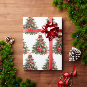 Pine Vintage Kerstboom Cadeau Cadeaupapier