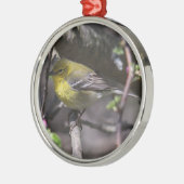 Pine Warbler Metalen Ornament (Links)