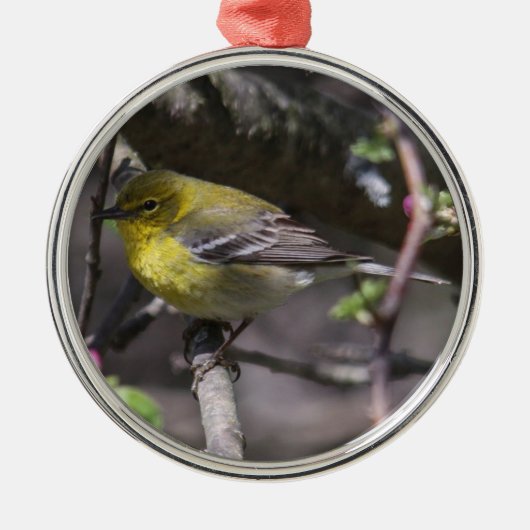 Pine Warbler Metalen Ornament (Voorkant)