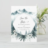Pine Whimsical Mountain Wedding Save The Date (Staand voorkant)