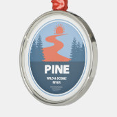 Pine Wild en Schilderachtig rivier Metalen Ornament (Links)