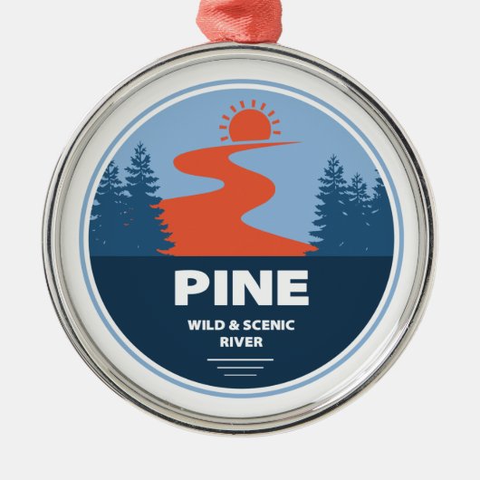 Pine Wild en Schilderachtig rivier Metalen Ornament (Voorkant)